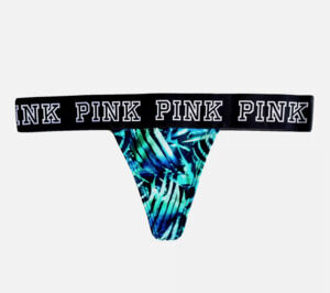 NWT! NEW RARE VICTORIA'S SECRET PINK THONG PANTY PANTIES THICK LOGO BAND SIZE XS